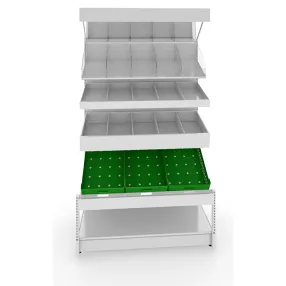 стеллаж торговый фруктово-овощной комбинированный пристенный 25 серия